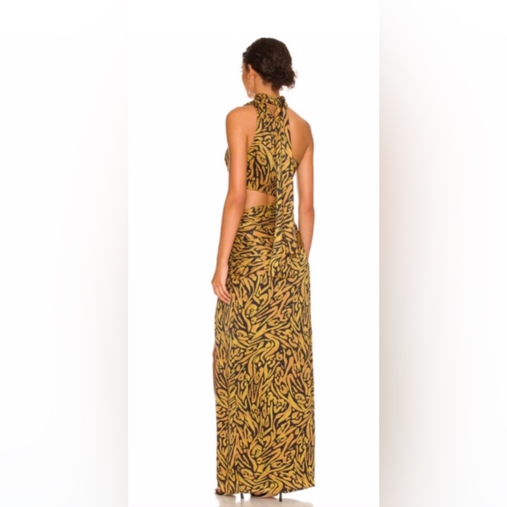 Nicholas Brown And Black Halter Sundress With Cutout